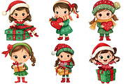Christmas Girl Gift Box Clipart, an Illustration by DreamArtGraphic (Thumbnail 2 of 5)