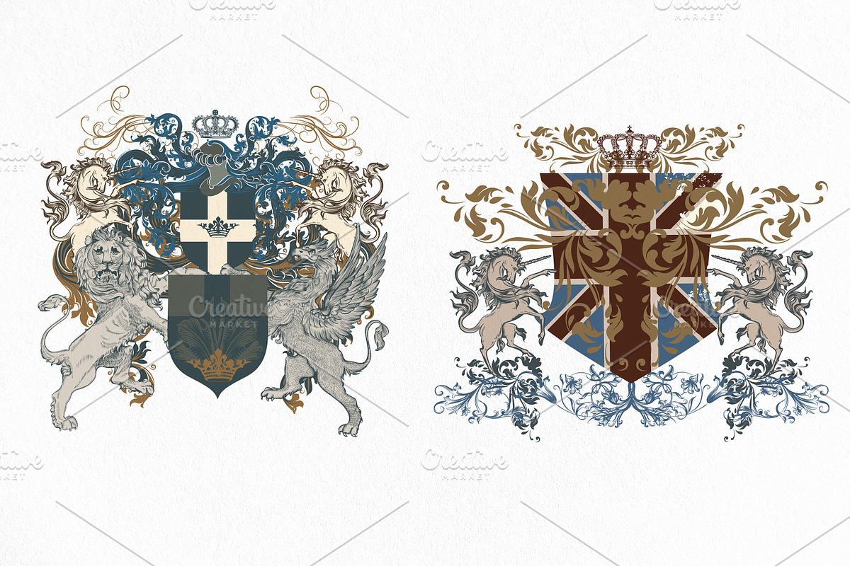 Your Majesty vector heraldic clipart, a Decorative Illustration by FleurArt (Photo 5 of 10)