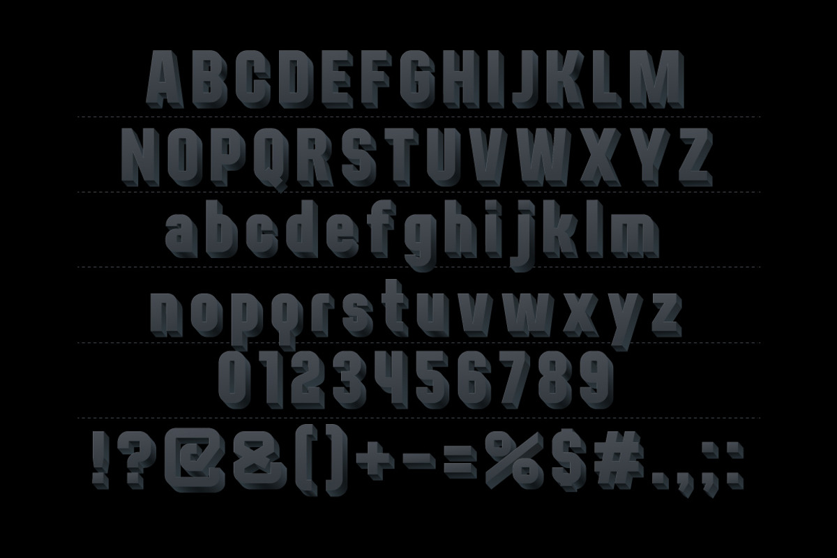 Vector illustration of 3d alphabet preview 2