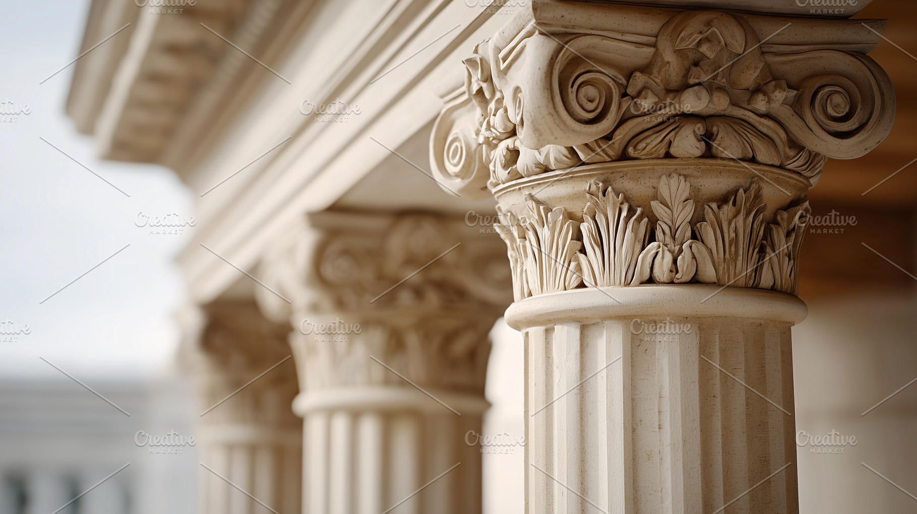 Ornate ancient columns, an Architecture Photo by MistyDay