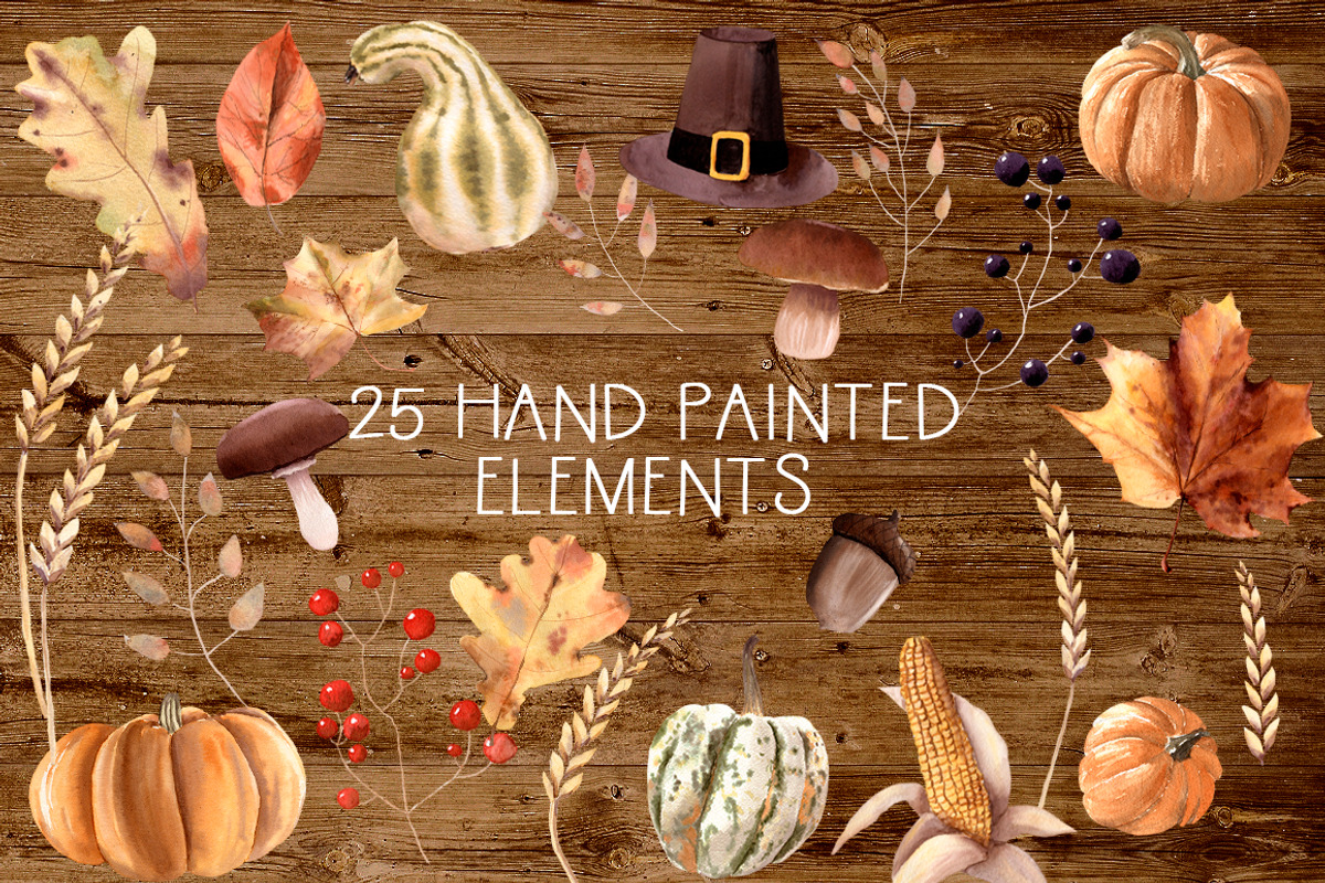 Autumn Harvest Watercolor Clipart, an Illustration by Sha1nee (Photo 2 of 6)