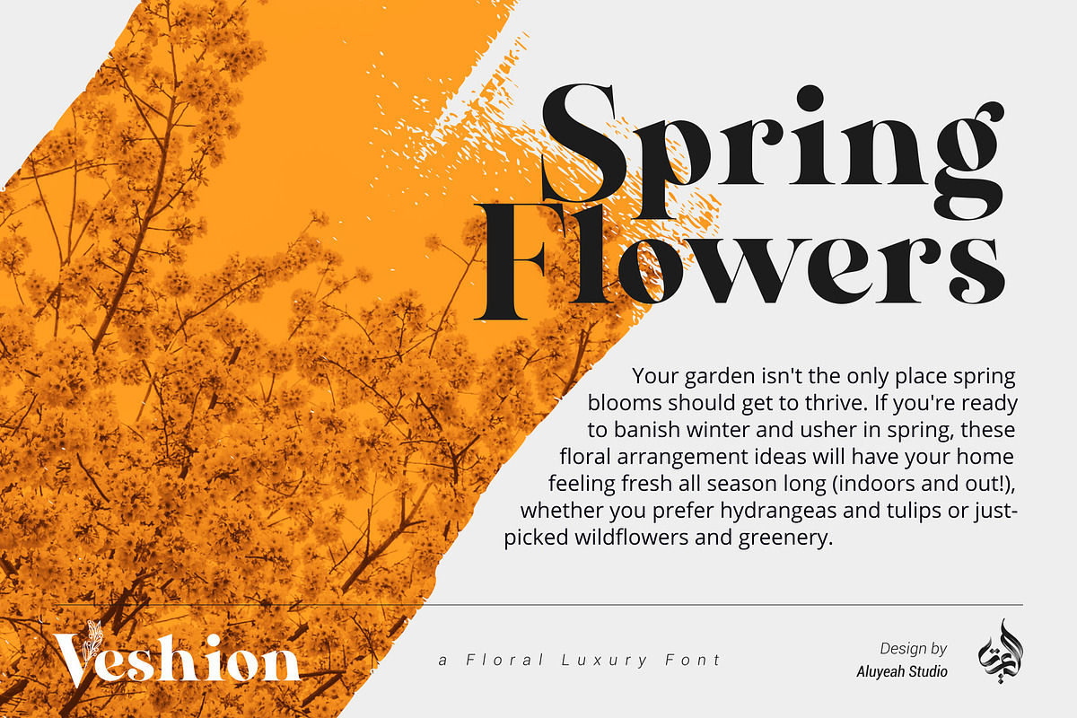 Veshion Floral Display Font, a Font by Aluyeah Studio (Photo 4 of 8)
