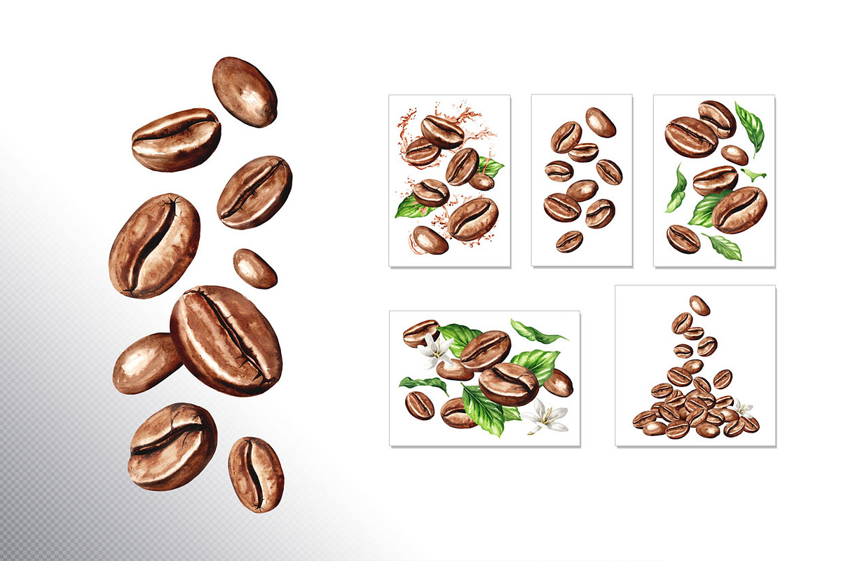 Coffee Time. Watercolor hand drawn, a Food Illustration by Daria Ustiugova (Photo 11 of 18)