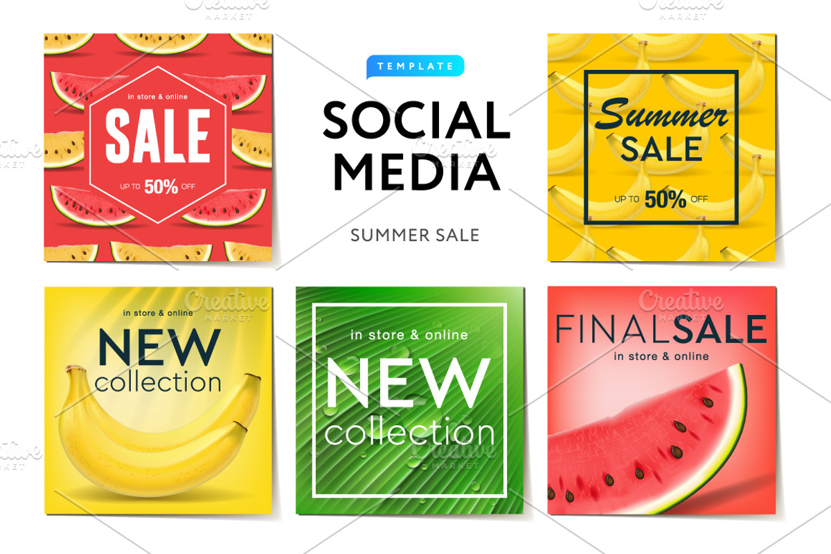Instagram templates Summer Sale, a Social Media Template by PREMIUMVECTOR