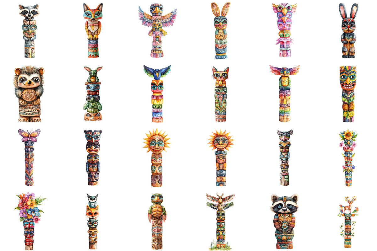Cute Totem Pole High Clipart, an Illustration by Sublimation Artist (Photo 2 of 6)