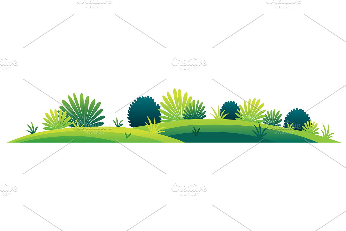 Green lawn with grass and, an Object Illustration by Things for designers