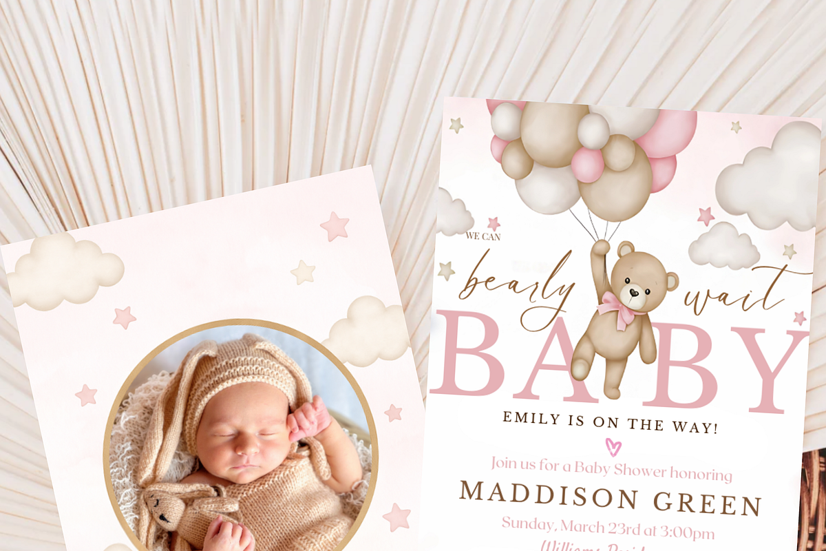 Bear Baby Shower Invitation Bundle, a Card Template by Shinehoon (Photo 2 of 3)