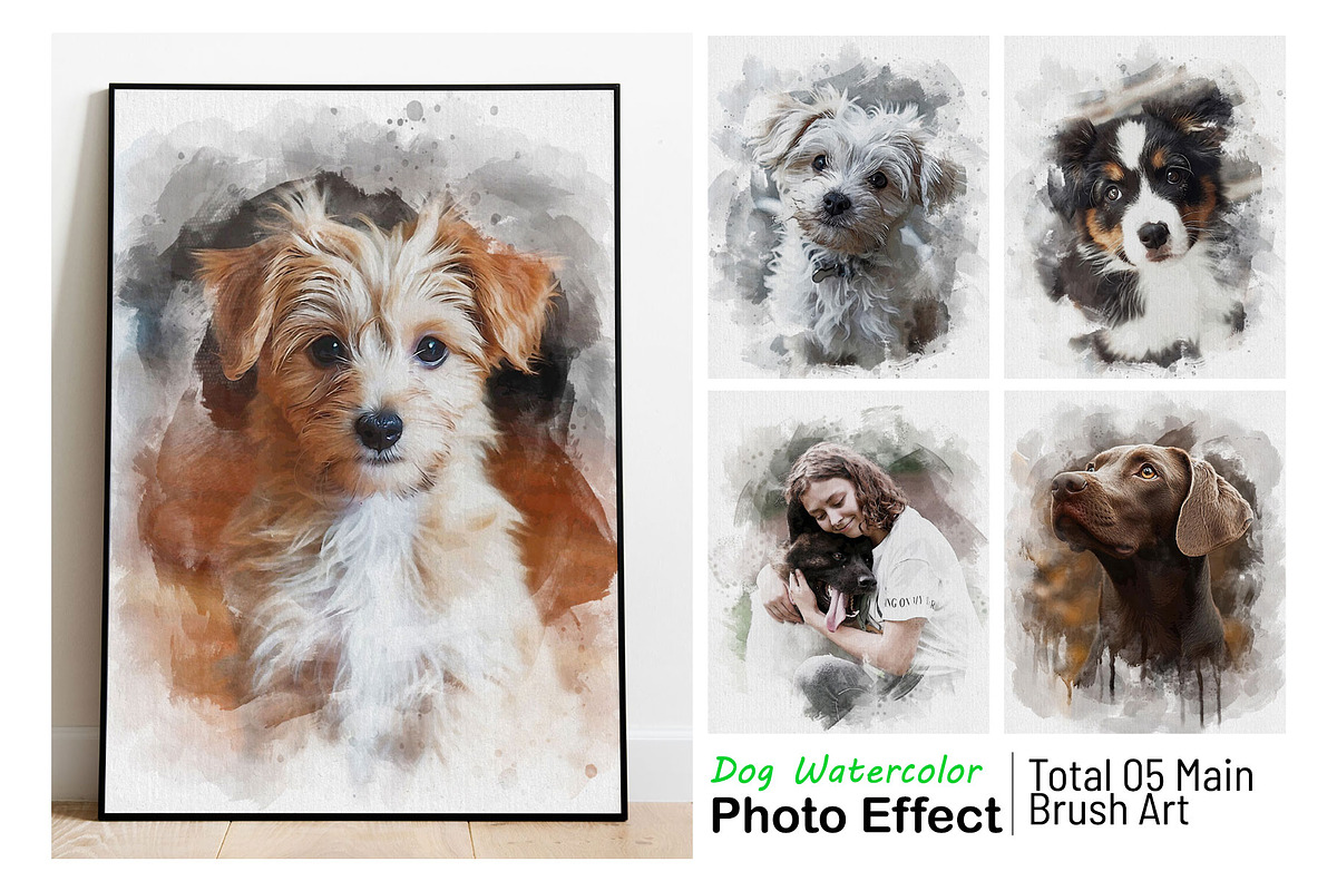 Dog Watercolor Photo Effect, an Action Add-On by Photoshop Action (Photo 1 of 19)