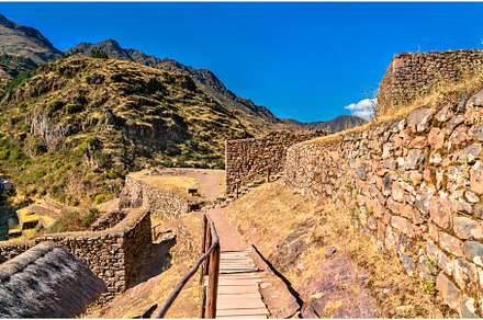 Inca ruins at Pisac in Peru, an Architecture Photo by Leonid Andronov