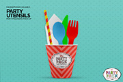 Party Plates and Utensils Mockup, a Cups & Container Mockup by INCDesign (Thumbnail 5 of 7)