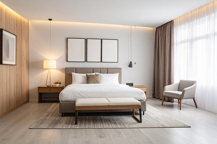 modern hotel room AI generated