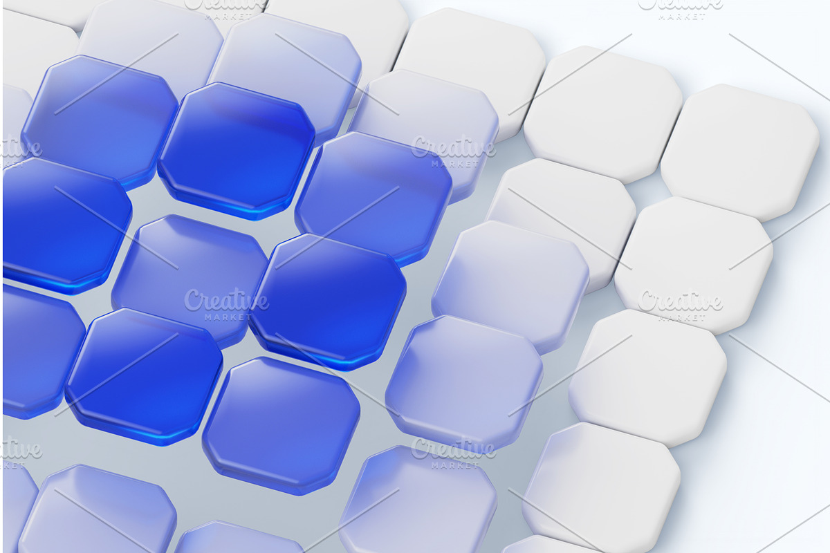 Blue glass and white plastic square, a Background Graphic by Marozhkastudio