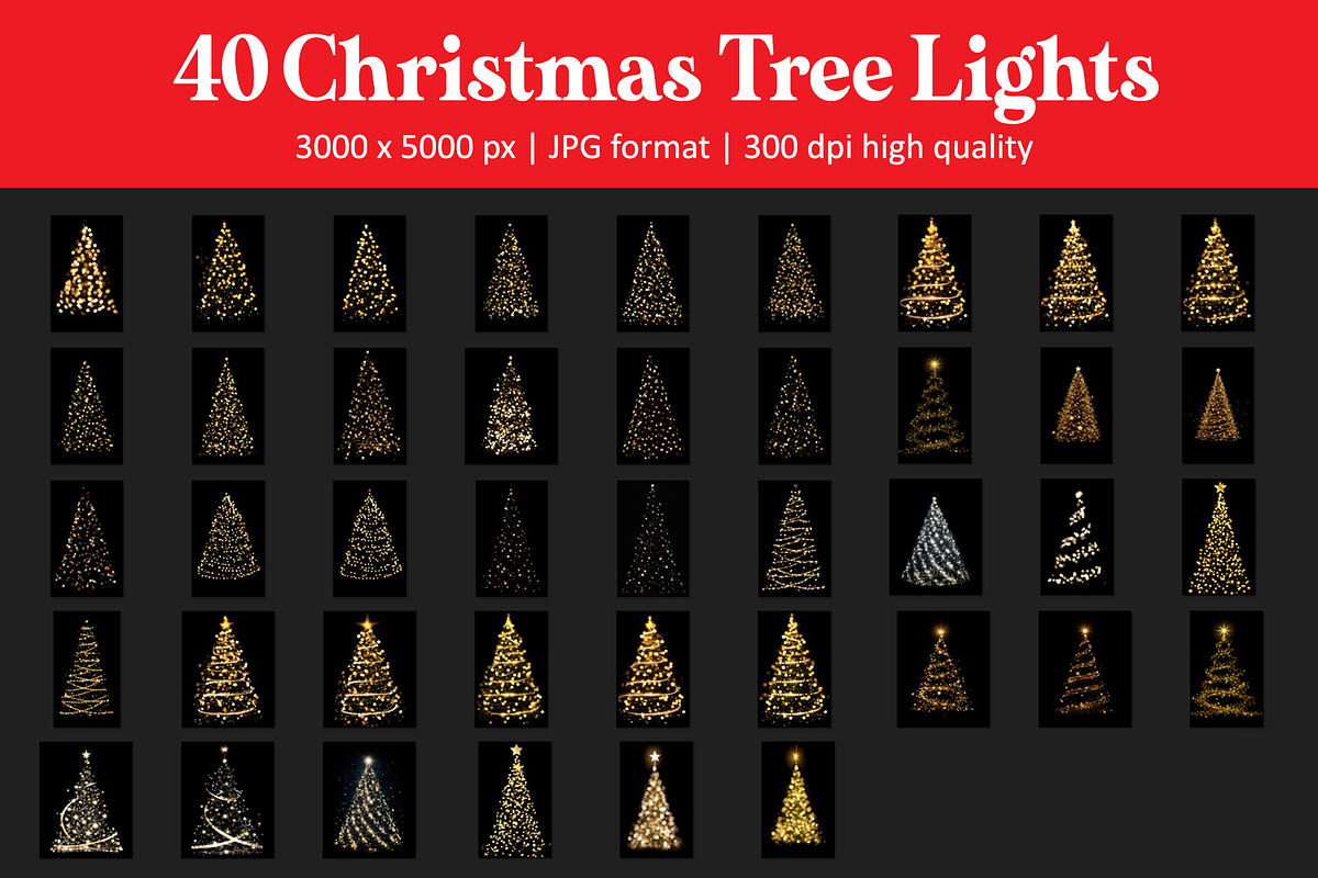 Christmas Tree Light Overlays, an Object Graphic by DreamyOverlay (Photo 4 of 4)