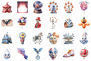 Watercolor Spooky Circus Clipart, an Illustration by DreamPrint404 (Thumbnail 3 of 5)