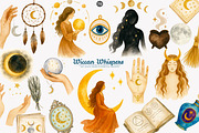 wiccan clipart mystical elements set, a Decorative Illustration by Patishop Art (Thumbnail 1 of 10)