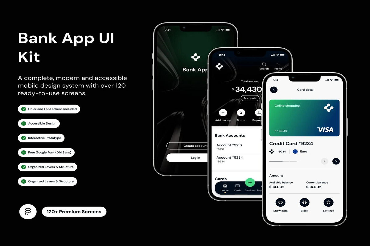 Bank App UI Kit – Modern Finance UI, an UI Kit Template by Creative Perspective (Photo 1 of 6)