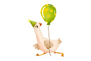 Green Birthday Goose Clipart Set, an Animal Illustration by the_myro (Thumbnail 8 of 10)