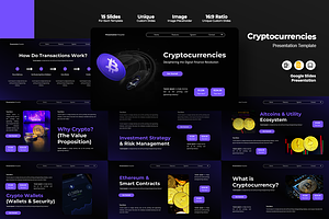 Cryptocurrencies - Google Slides, a Presentation Template by Iqsiart Studio