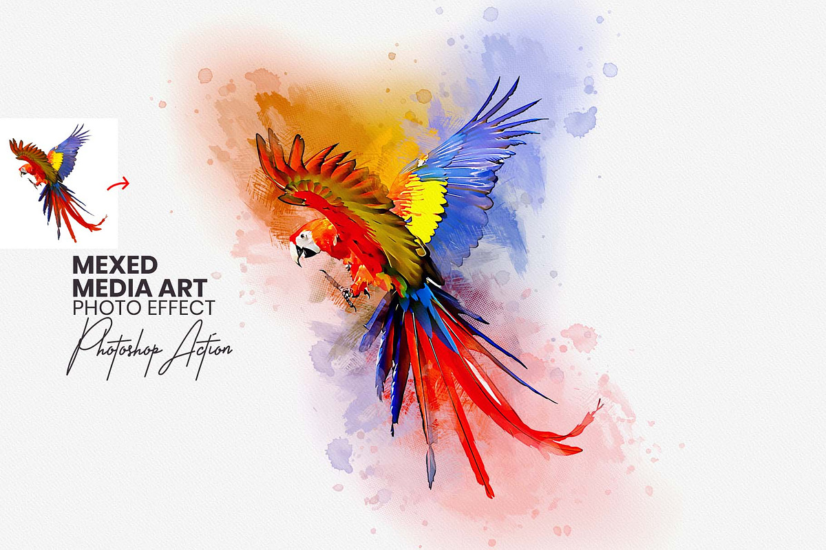 Mixed Media Art Photoshop Action, an Action Add-On by MRI STUDIO (Photo 11 of 11)