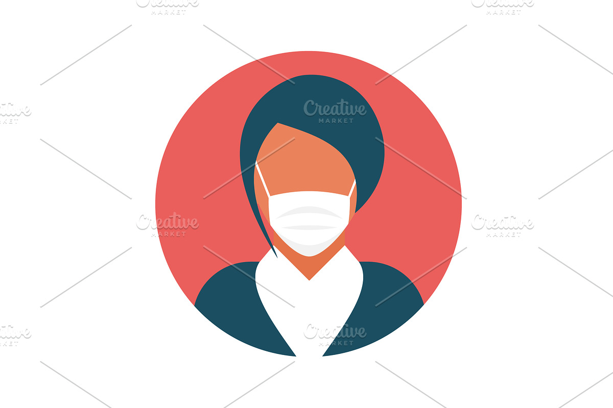 Flat modern minimal avatar icon with, a Technology Illustration by 32pixels