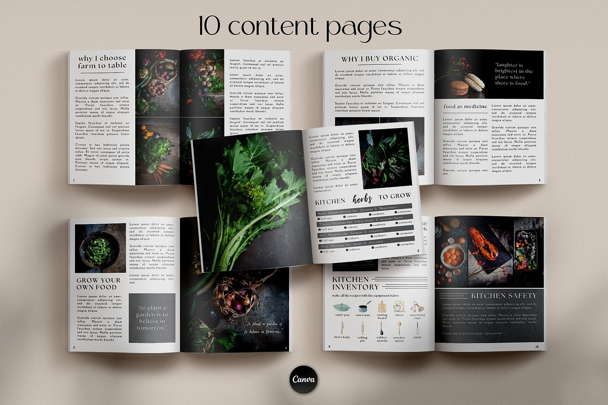 Dark Moody Canva Cookbook Template, a Magazine Template by Made by Melody (Photo 6 of 10)