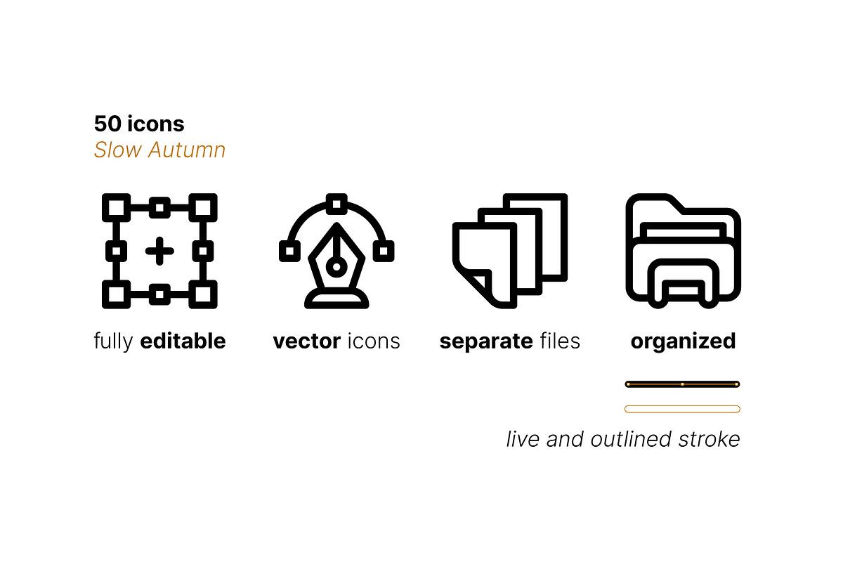 50 Slow Autumn Icons, an Outline Icon by Side Project (Photo 4 of 8)