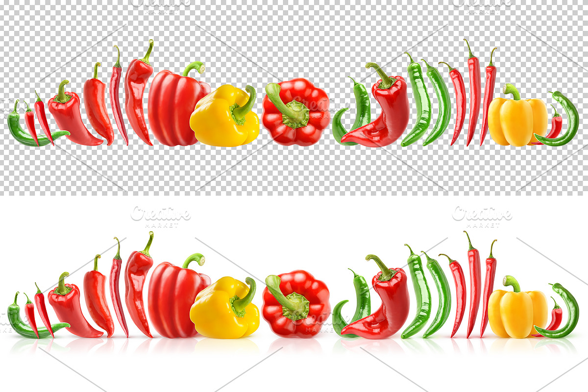 Peppers in a row, an Object Graphic by Fruits+Veggies (Photo 3 of 3)