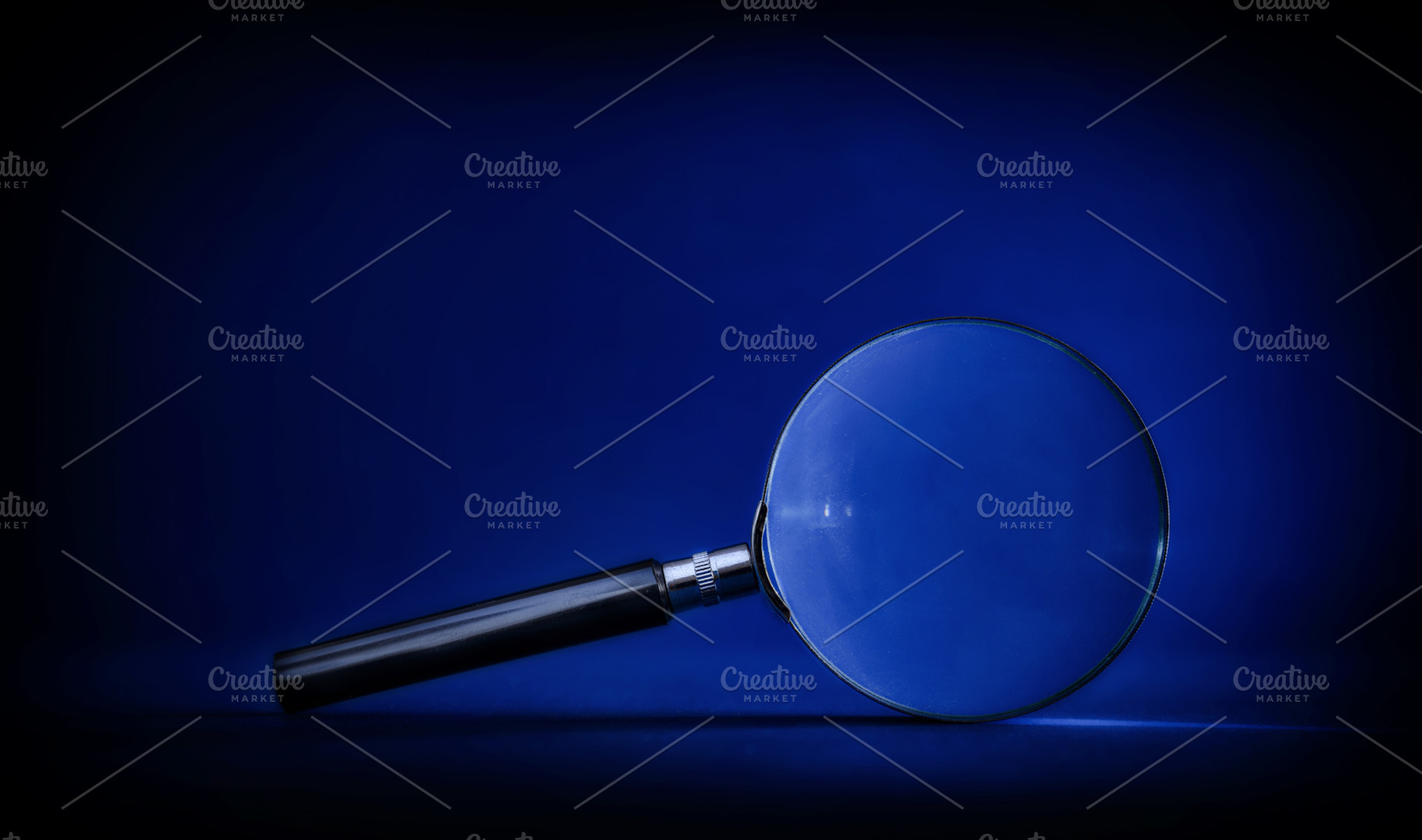 Magnifying Glass on Blue Background, a Business Photo by Davizro's Market