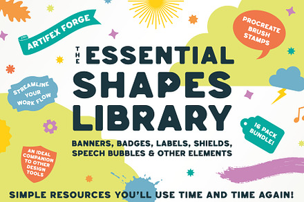 Essential Shapes Library - Procreate, a Brush Add-On by The Artifex Forge