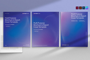 Blue Brochure & Report Cover Templat, a Brochure Template by BrandPacks