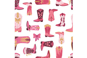 Groovy Retro Cowgirl Boots pattern, an Illustration by Multigon