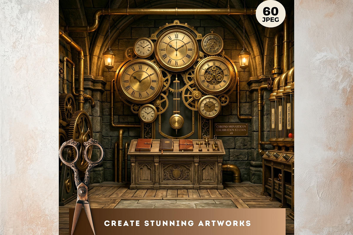 Brass Requiem Steampunk Backdrops V2, a Background Graphic by ThatsDesignArt (Photo 5 of 12)