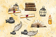 Vintage books clipart set, an Education Illustration by JuliaStarArt-FantasyHome (Thumbnail 3 of 10)