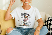 Whimsical Spring Dachshund Clipart, an Illustration by OK Design (Thumbnail 5 of 6)