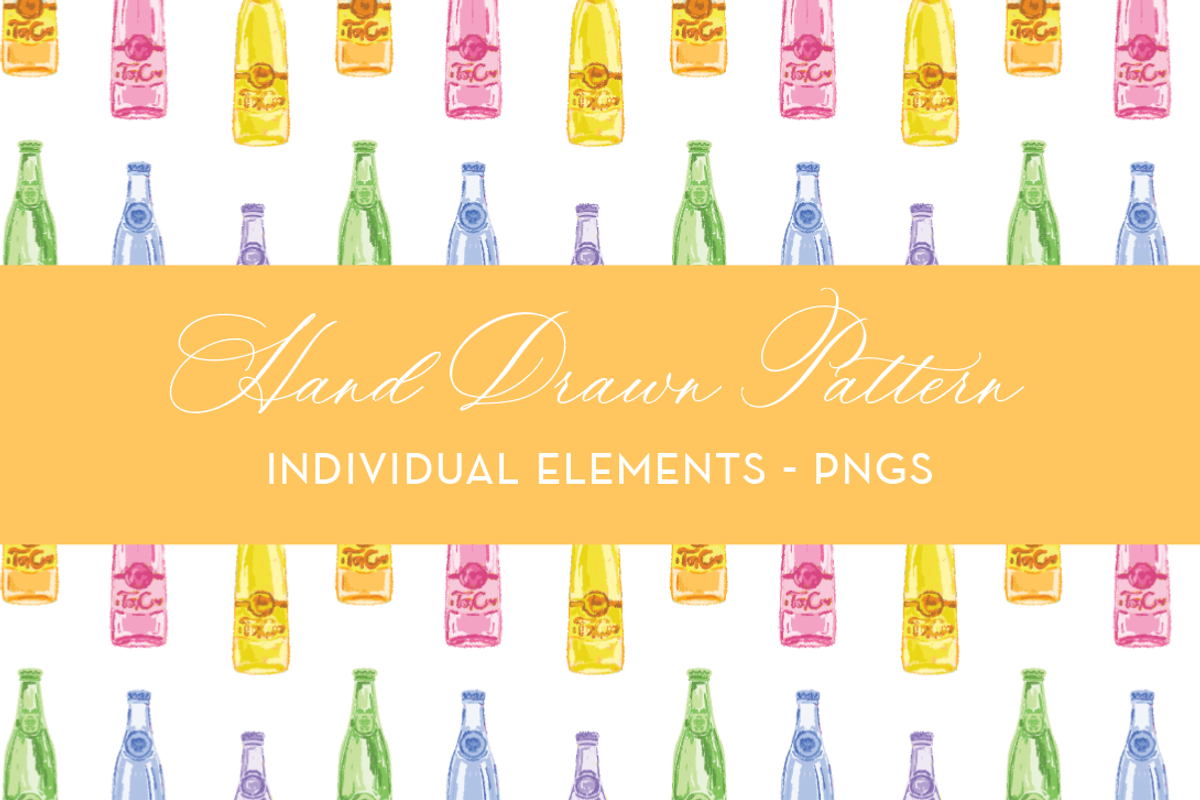 Hand Drawn Topo Drink Pattern, a Pattern Graphic by SarahOMaryDesigns