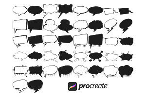 Comic Speech Bubbles Set 2 Procreate