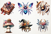 Boho Halloween Spider Clipart, an Illustration by RobertsArt (Thumbnail 5 of 7)