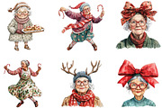 Funny Old Lady Christmas Sublimation, an Illustration by CraftArtStudio (Thumbnail 2 of 6)