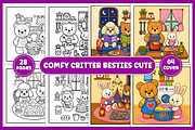 Comfy Critter Besties Cute Coloring, a Decorative Illustration by Design Station (Thumbnail 1 of 4)