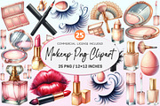 Watercolor Makeup Clipart, a Graphic by CitraGraphics (Thumbnail 1 of 4)