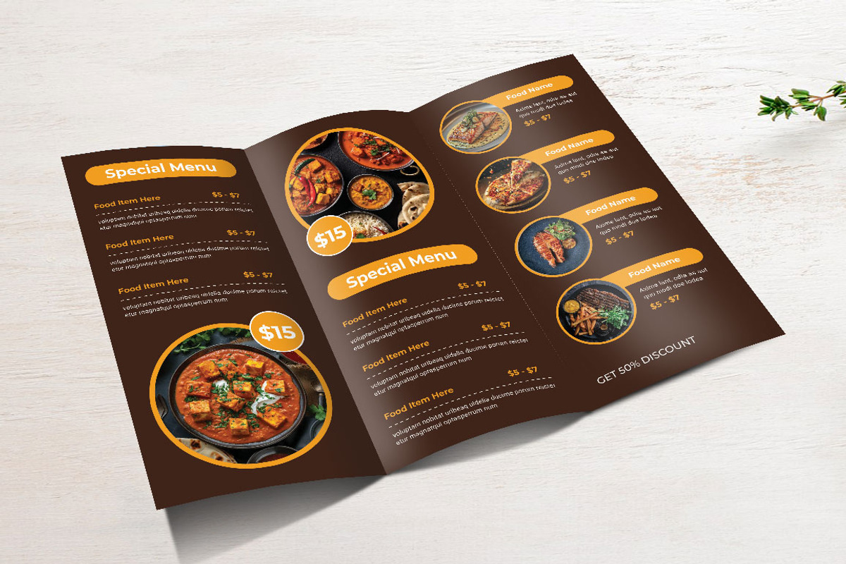 Food Menu Brochure, a Brochure Template by yanindesign (Photo 3 of 3)