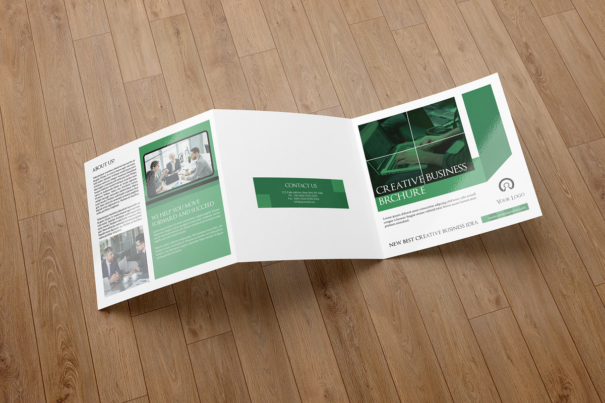 Corporate Square Trifold Brochure, a Brochure Template by retrographix (Photo 7 of 7)