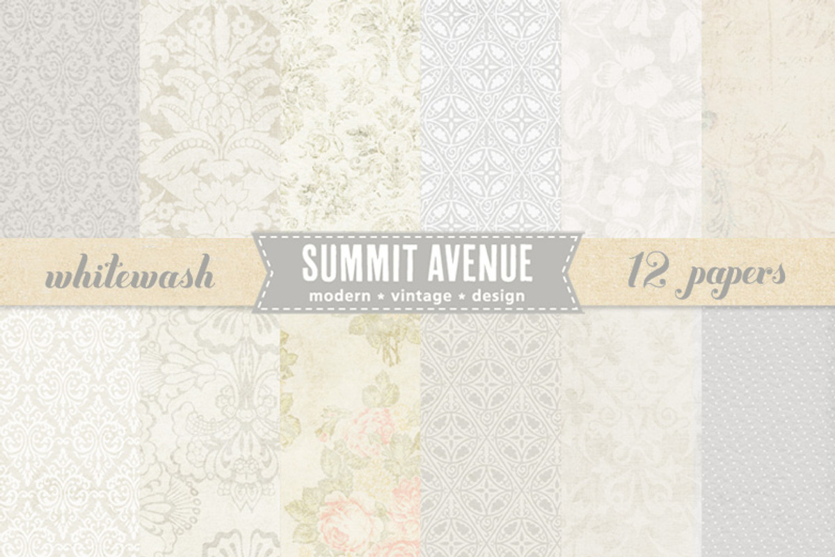 Vintage Whitewash Digital Papers