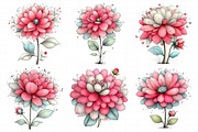 Whimsical Spring Dahlia Flower Clipa, an Illustration by Daily.Designs (Thumbnail 3 of 8)