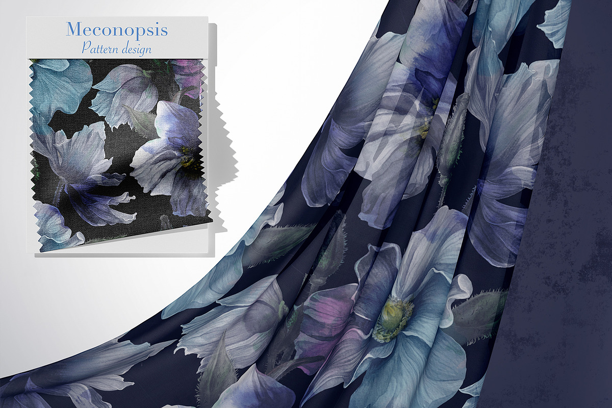 Meconopsis flowers Seamless Pattern, a Pattern Graphic by Yana Dobrik (Photo 6 of 11)