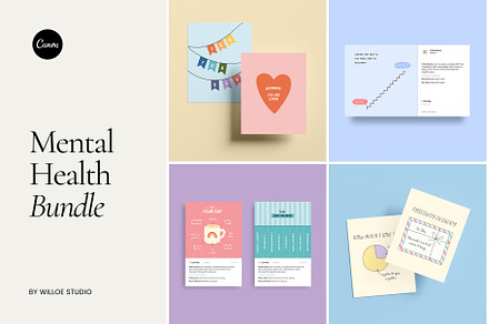 Mental Health Social Bundle - Canva, a Social Media Template by Willoe Studio