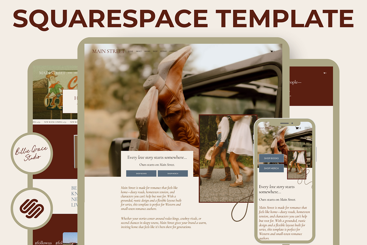 Squarespace Author Website Template, a Squarespace Template by Billie Grace Studio (Photo 1 of 8)