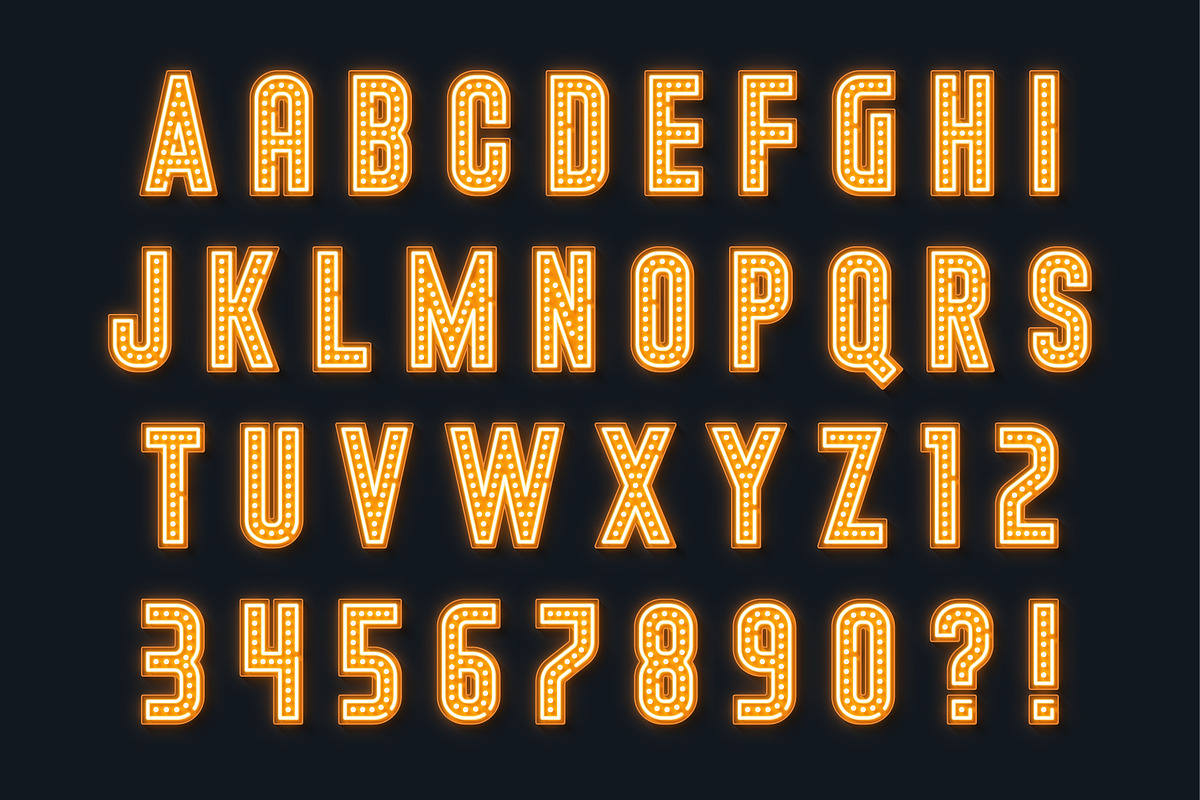 Retro LEDs and neon show alphabet, an Object Graphic by RevelStockart (Photo 4 of 12)