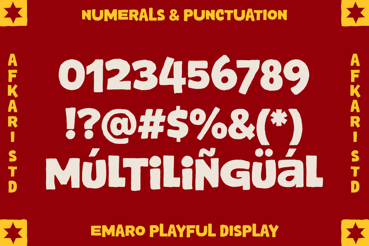 Emaro - Playful Display Font, a Handwritten Font by Afkari Studio (Photo 11 of 11)