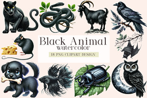 Black Animal Clipart, Animals Svg Pn, an Illustration by DreamArtGraphic